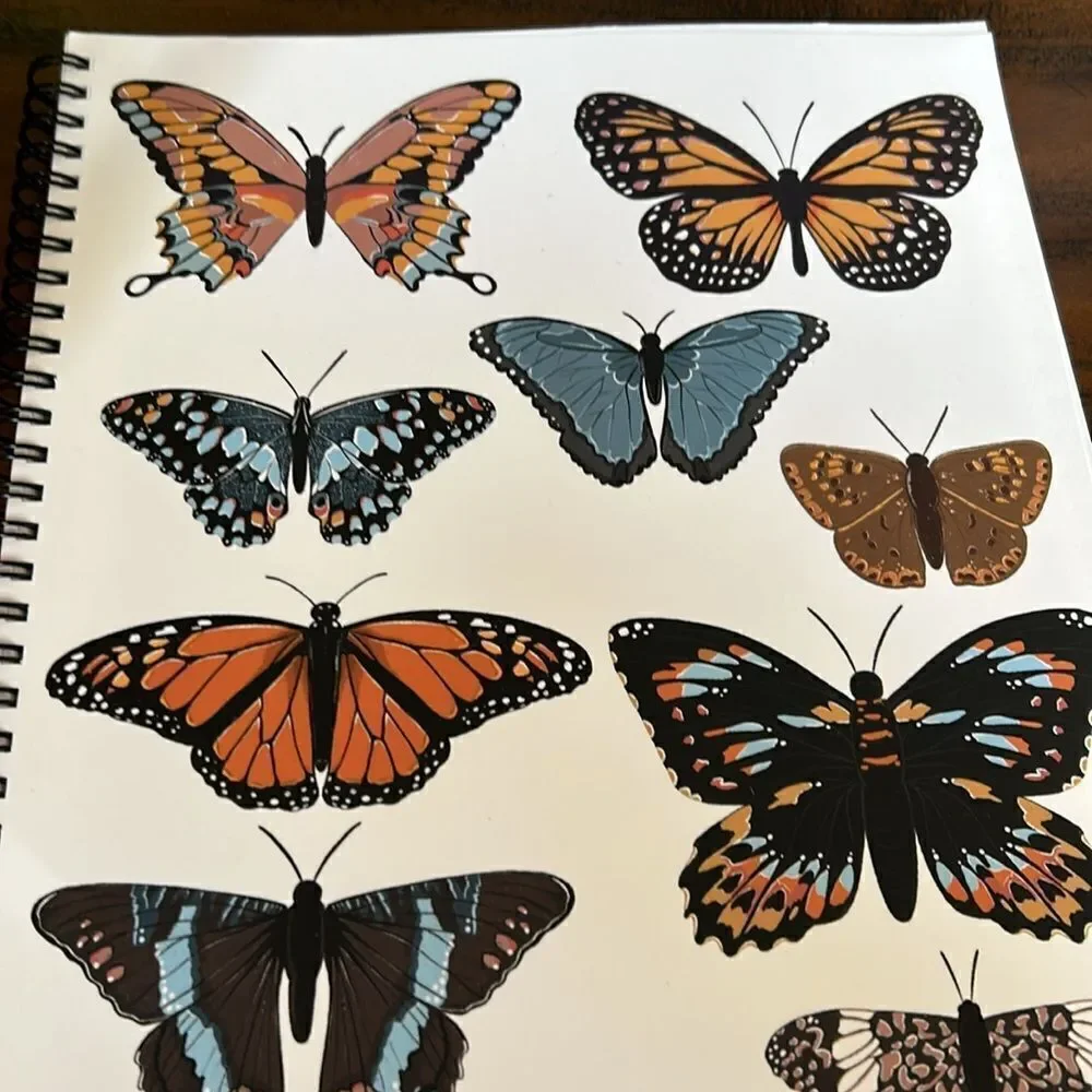 SPIRAL LINED NOTEBOOK with 3 stickers bundle NEW